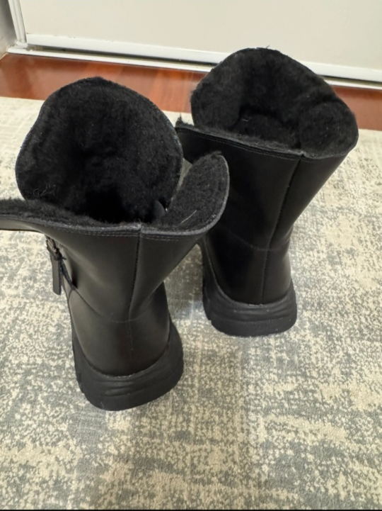Black leather winter boots size 36 - photo 3