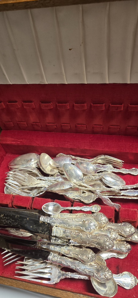 Vintage Silverware Set with Red Velvet Case