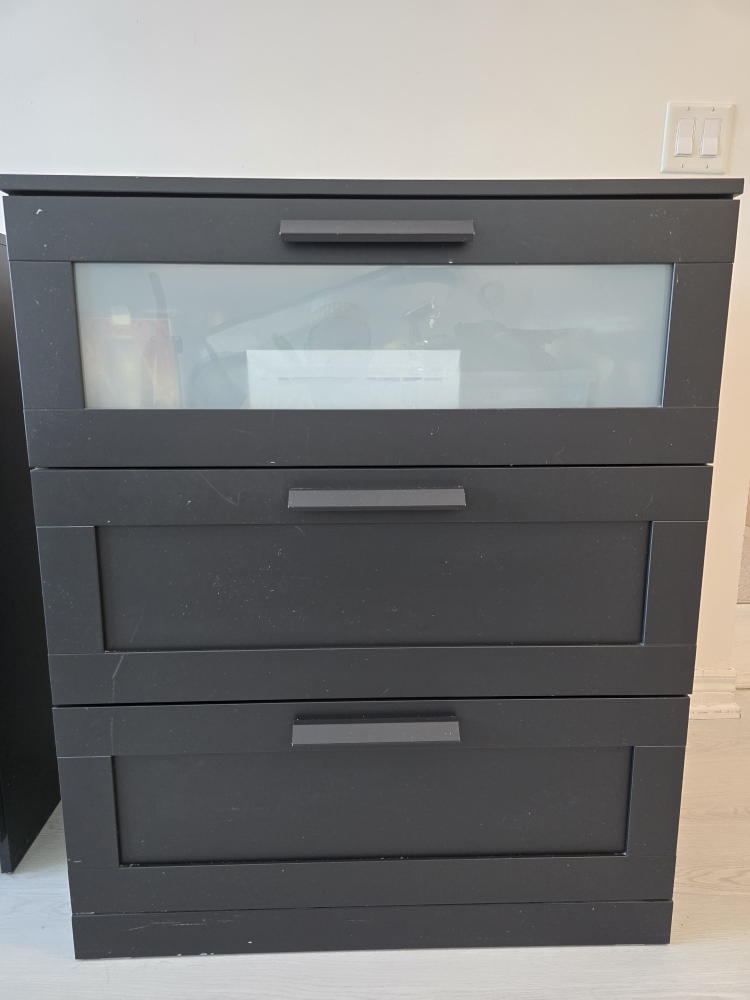 IKEA Hemnes Black-Brown 3-Drawer Chest