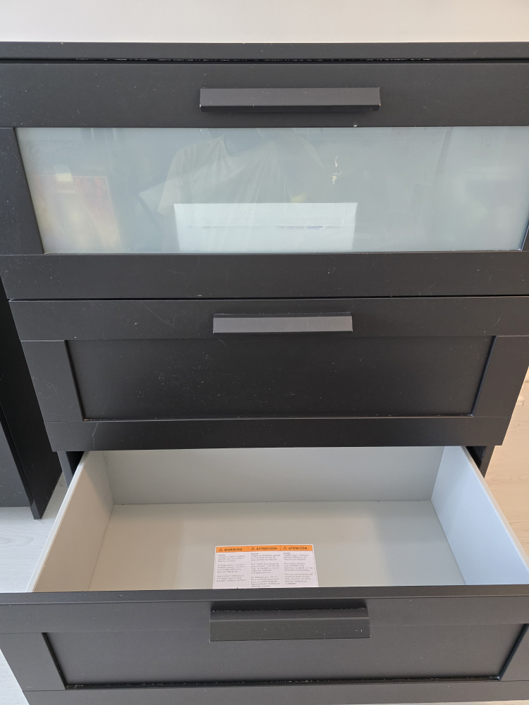 IKEA Hemnes Black-Brown 3-Drawer Chest - photo 2