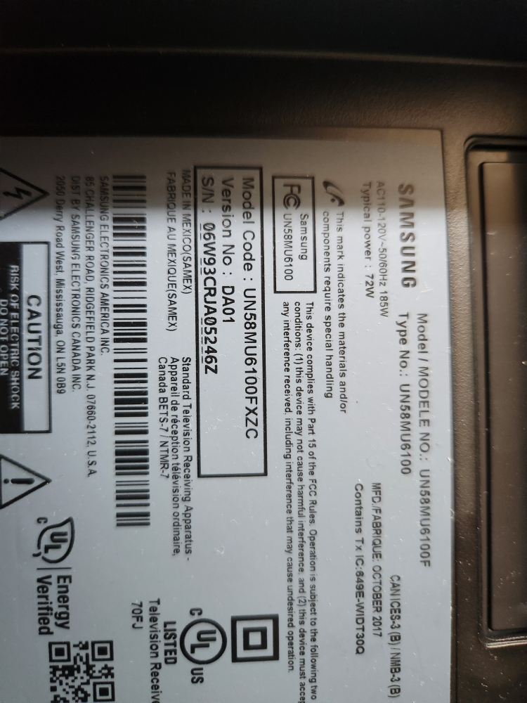 Samsung  58" 4k Smart TV