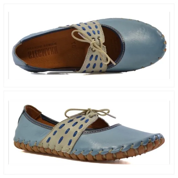 Stegmann Women's Blue Leather Shoes Size 39 thumbnail