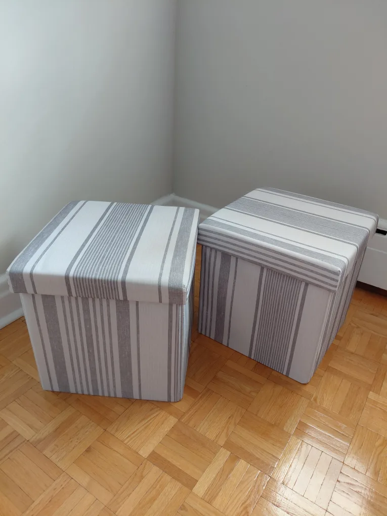 Striped Storage Cube/Ottoman - 2 thumbnail