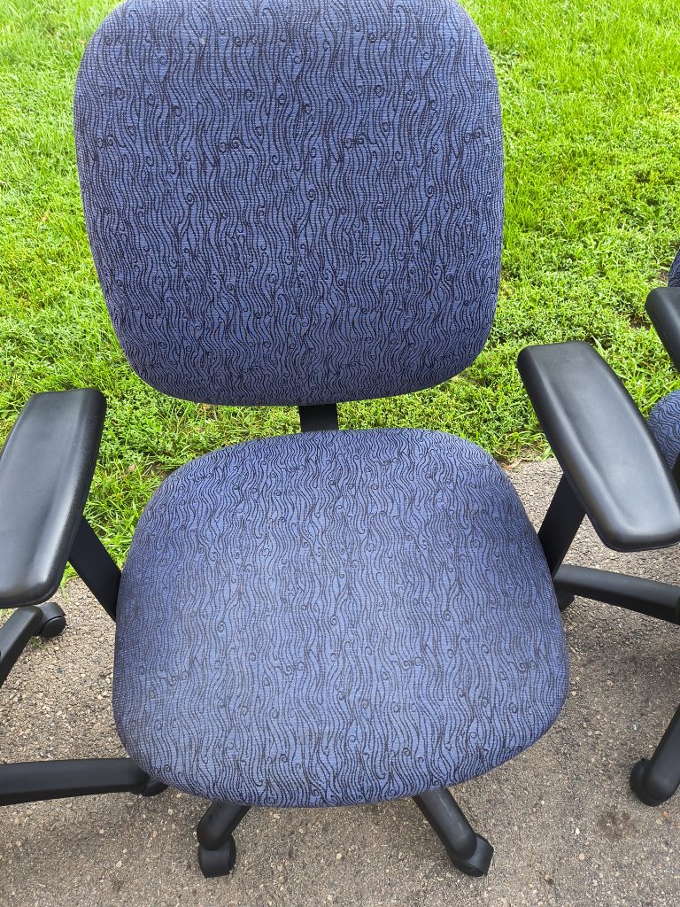 Office Chair - Blue Patterned Fabric - photo 3