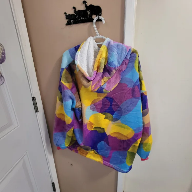 Colourful Cozy Fleece Soft Hoodie sz med/lrg image indicator(2)