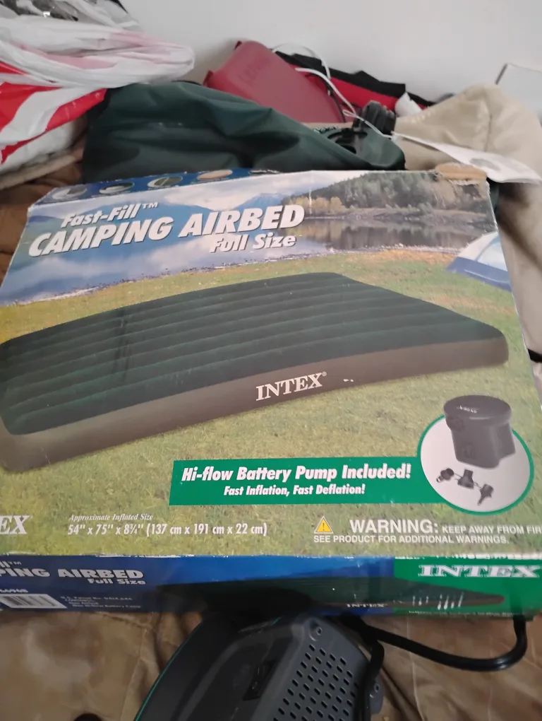 Intex Camping Airbed Full Size w/ Battery Pump thumbnail