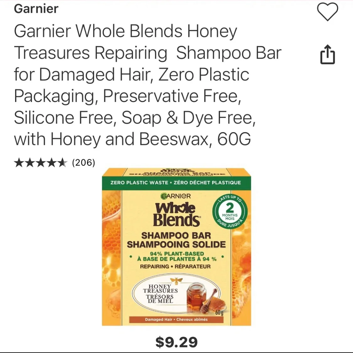 Gernier Whole Blends - Shampoo Bar (60g) thumbnail