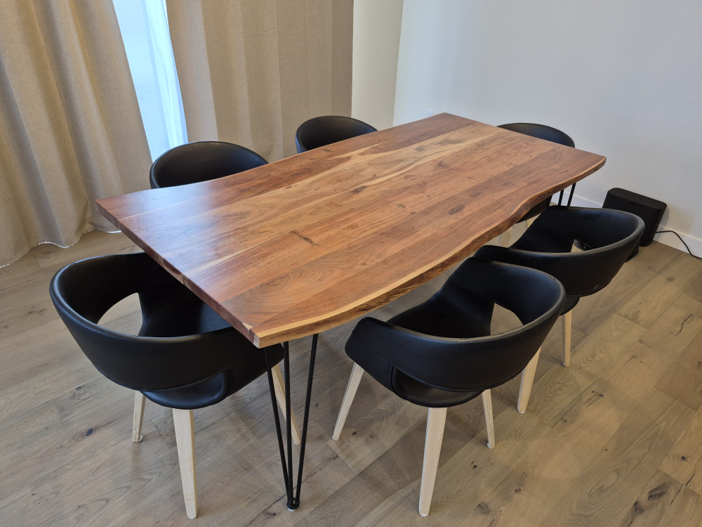 Live Edge Wood Dining Table with 6 Chairs - photo 4