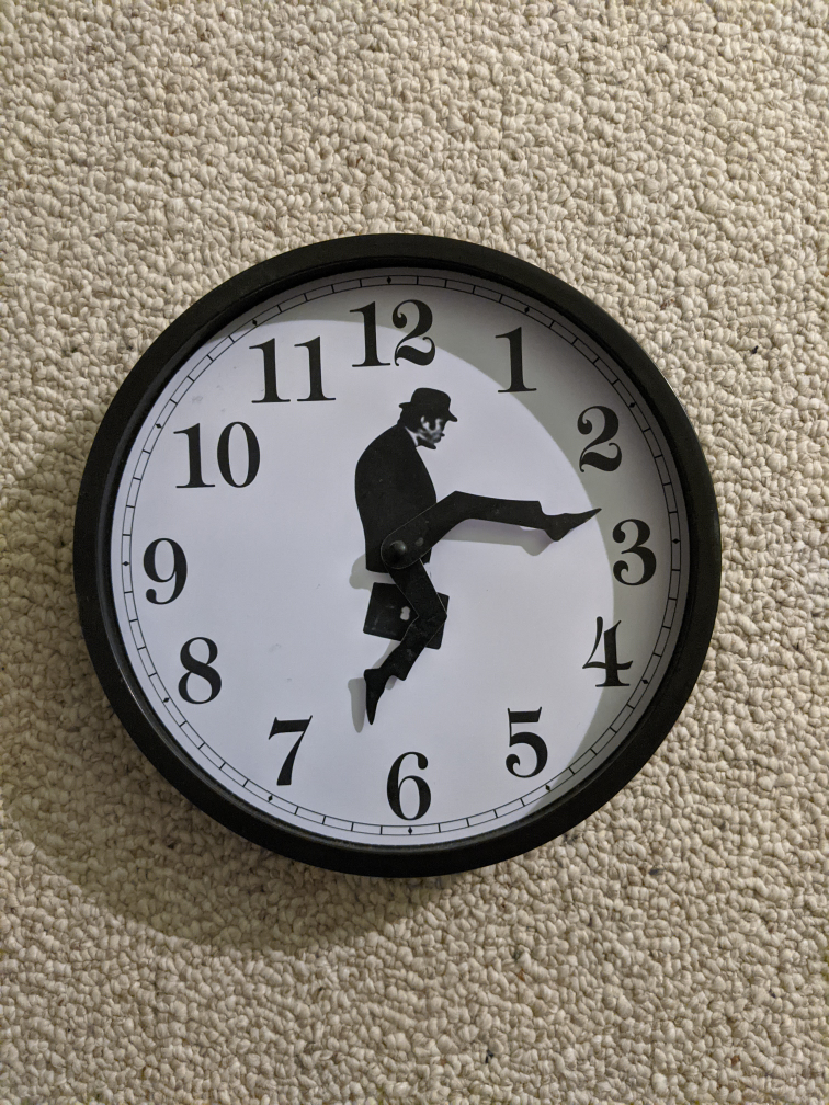 Monty Python John Cleese silly walk wall clock