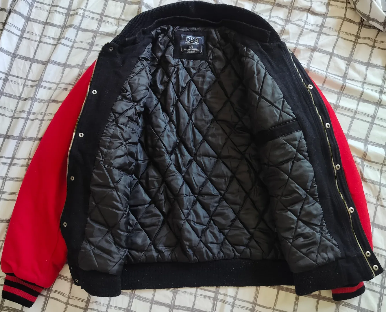 CSG Varsity Jacket - Black & Red, Size L image indicator(4)