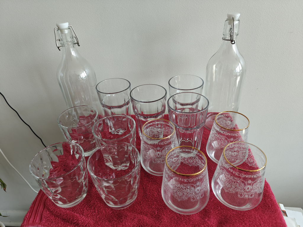 Glass Drinkware Set: Bottles & Glasses
