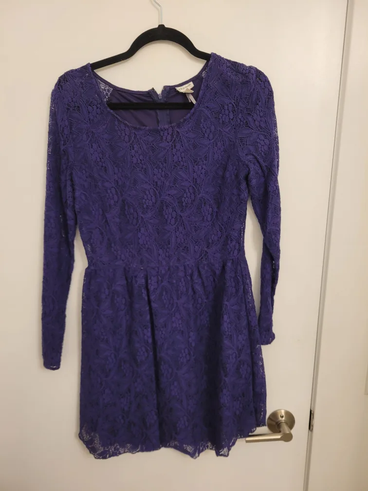 Dynamite Purple Lace Dress - Size M thumbnail