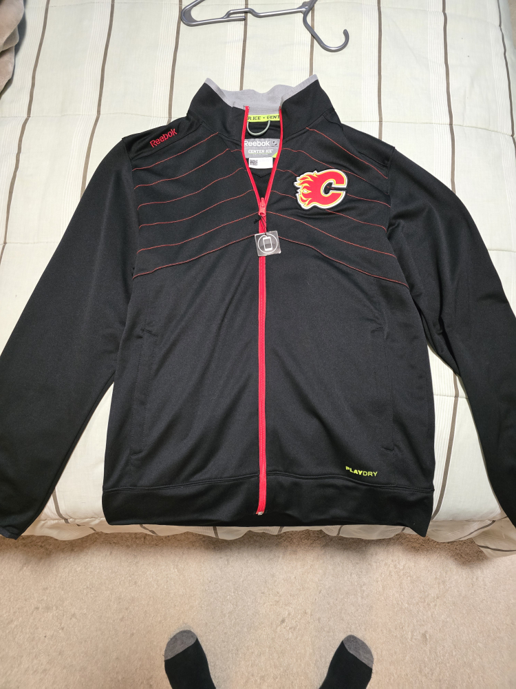 Reebok Calgary Flames Center Ice Track Jacket - M