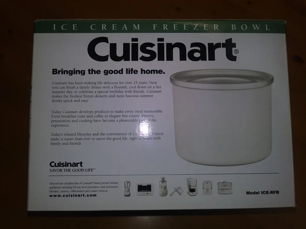 Cuisinart Ice Cream & Sorbet Maker Freezer Bowl - New image indicator(3)
