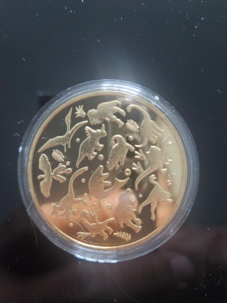 Eankylosaurus 2020 Dinosaur Gold Plated Coin image indicator(2)