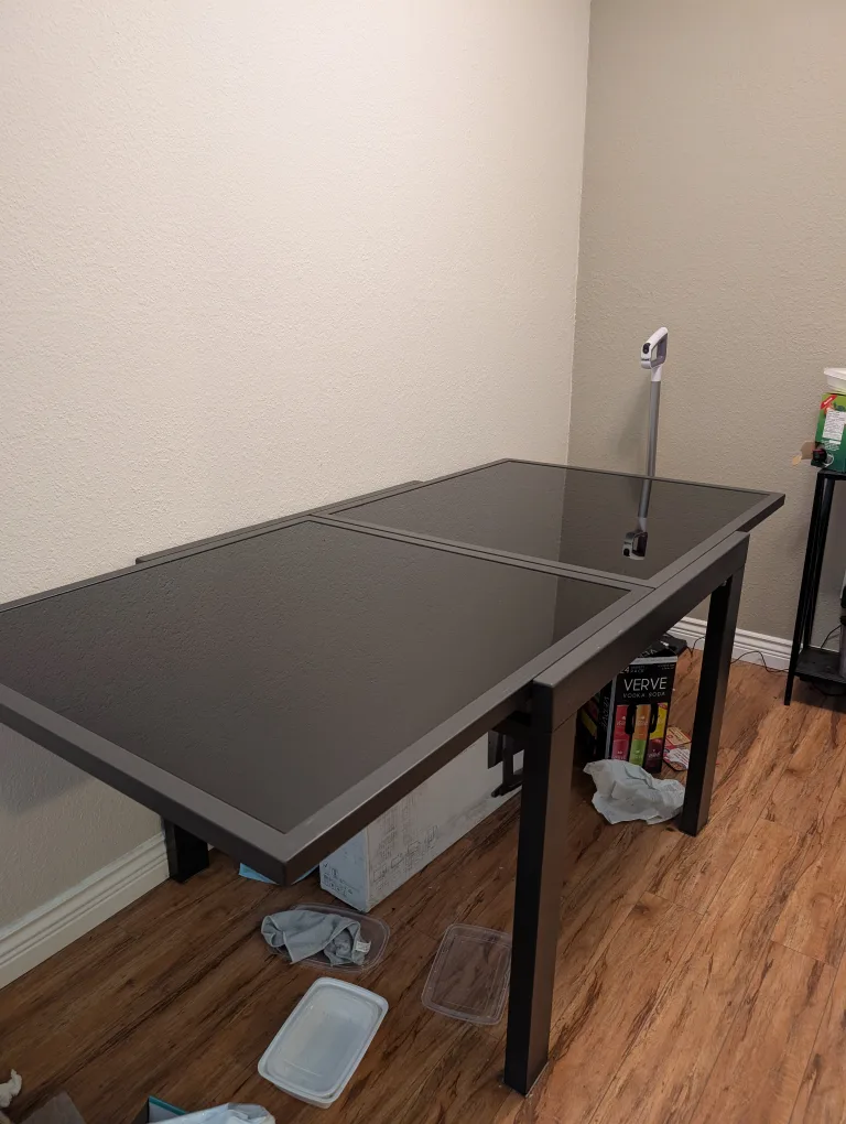 Black Glass Top Dining Table thumbnail