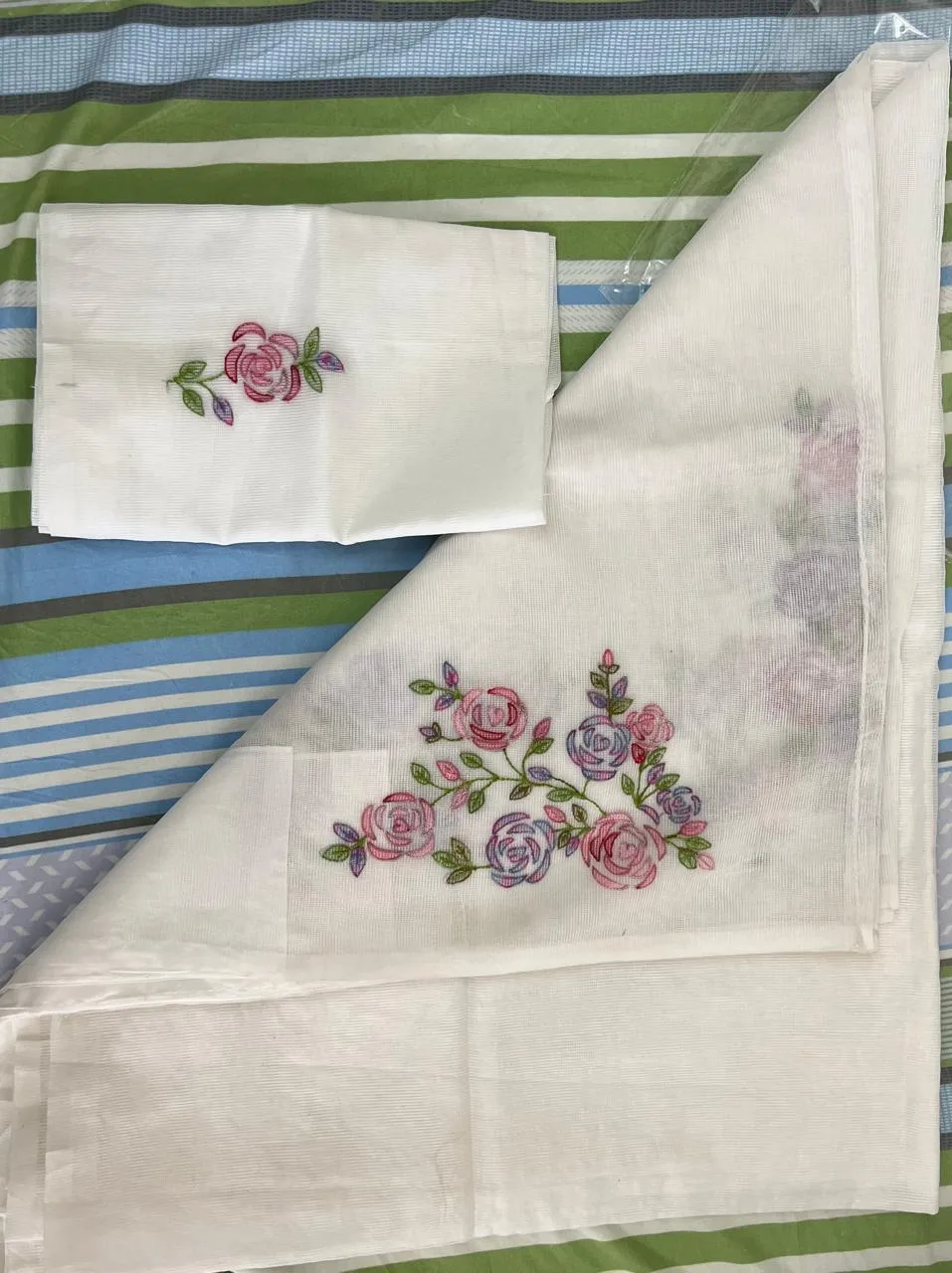 Floral Embroidered Tablecloth Set and Indian dress image indicator(8)