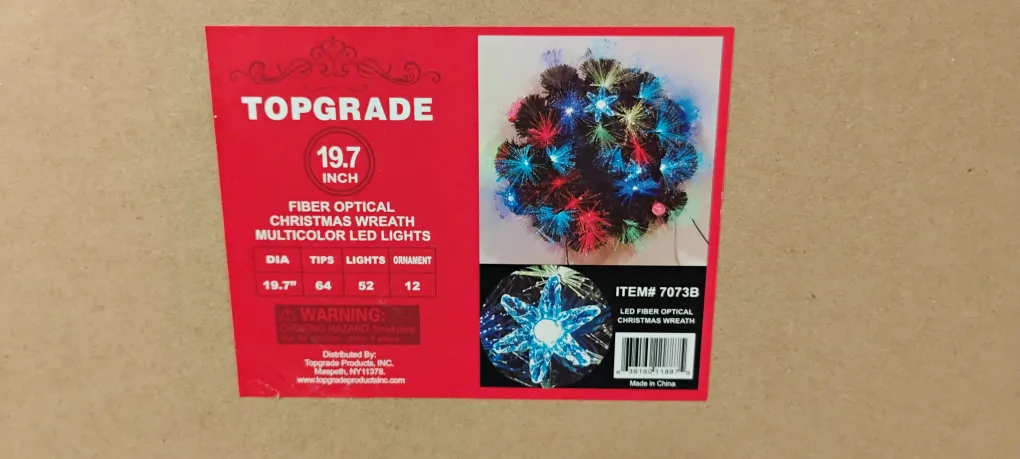TOPGRADE 19.7" Fiber Optic Christmas Wreath thumbnail
