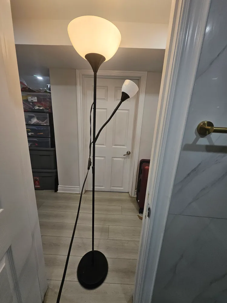 Modern Black Floor Lamp with Reading Light image indicator(2)