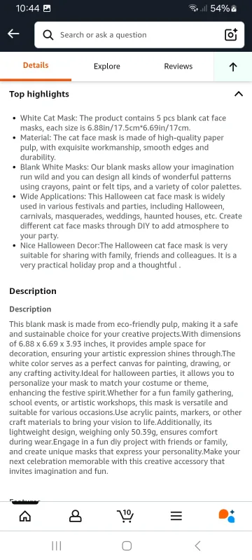 NEW!  DIY White Fox Mask - Cosplay, Halloween (5 pack) image indicator(9)