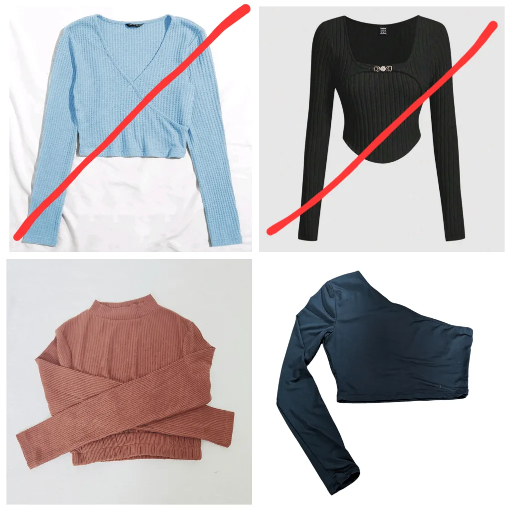 XS Long Sleeve Crop Tops thumbnail
