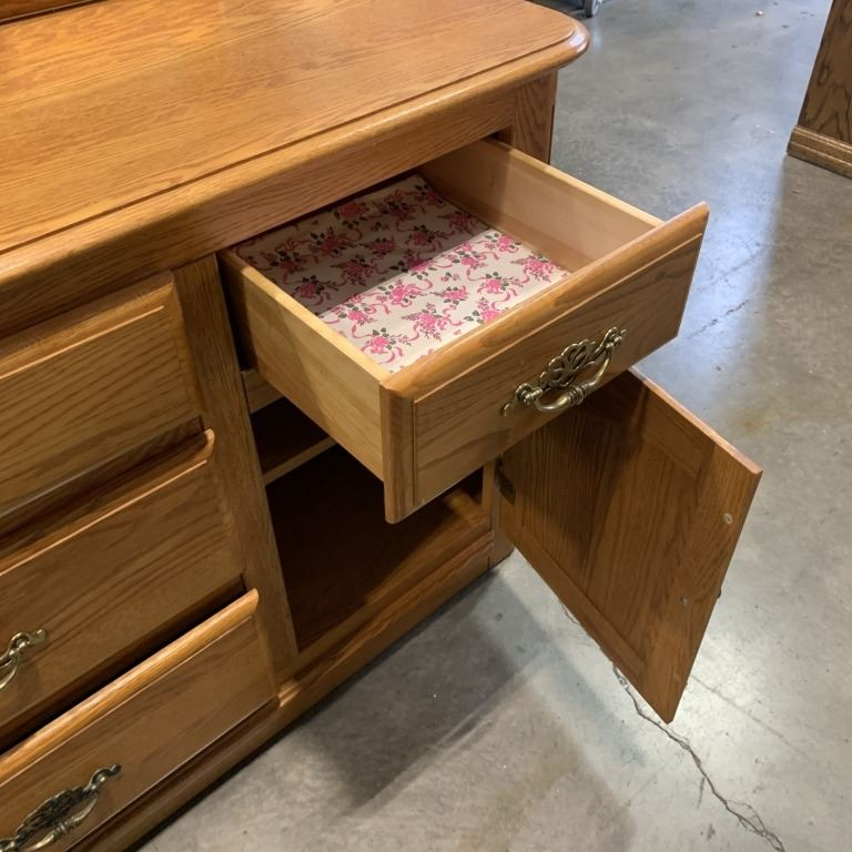 Wooden Dresser with Mirror - photo 4