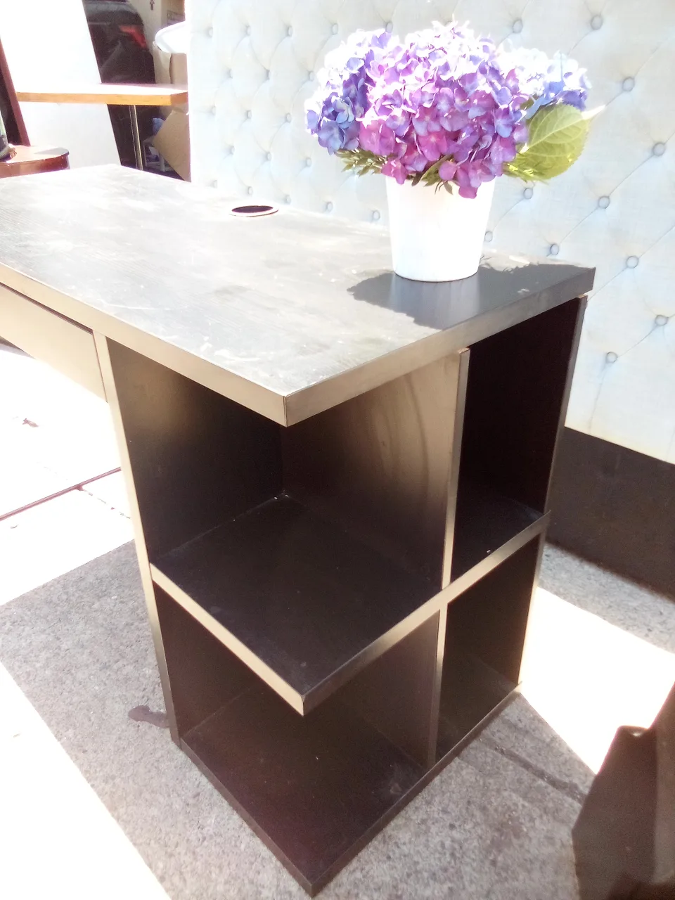 Black Desk with Drawer & Shelves image indicator(2)