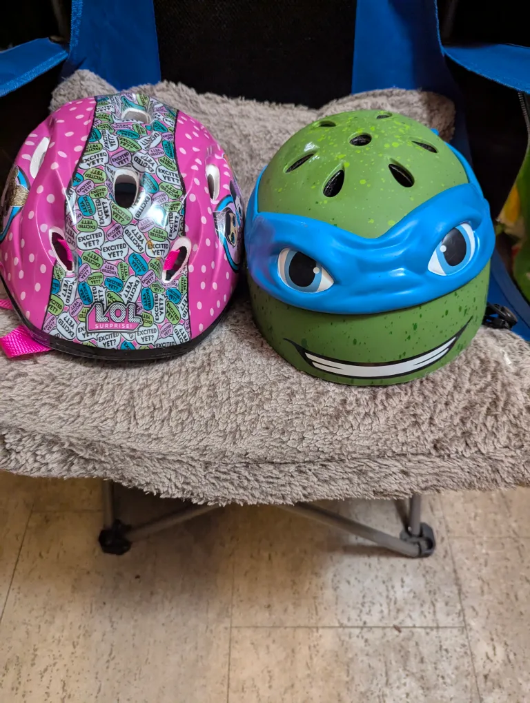 two kids bike helmets thumbnail