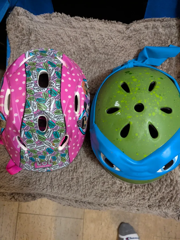 two kids bike helmets image indicator(3)
