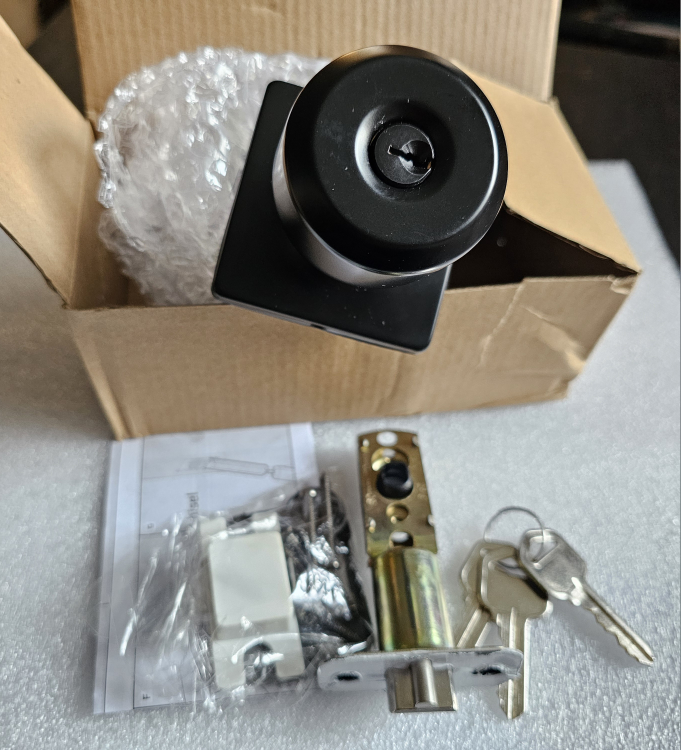 Black Door Knob with Keys - Brand New!