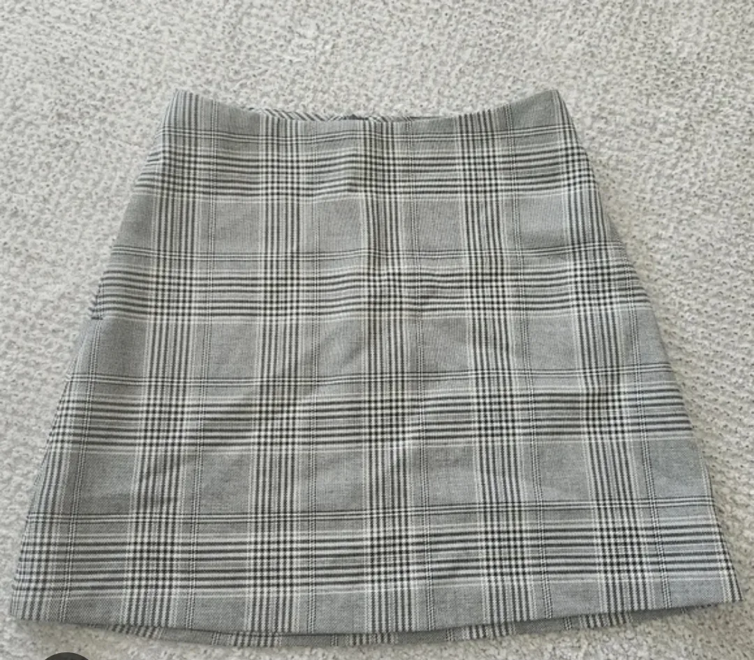 Wilfred Grey Plaid Mini Skirt thumbnail