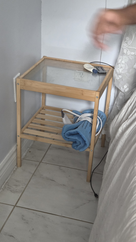 Bamboo Side Table with Glass Top