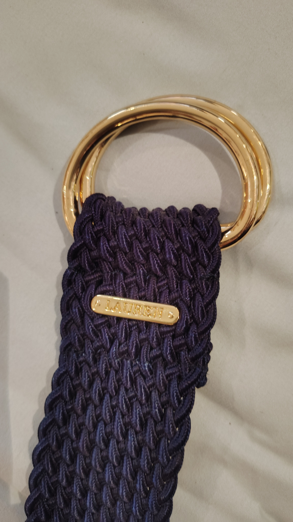 Lauren Ralph Lauren Navy Braided Belt XL