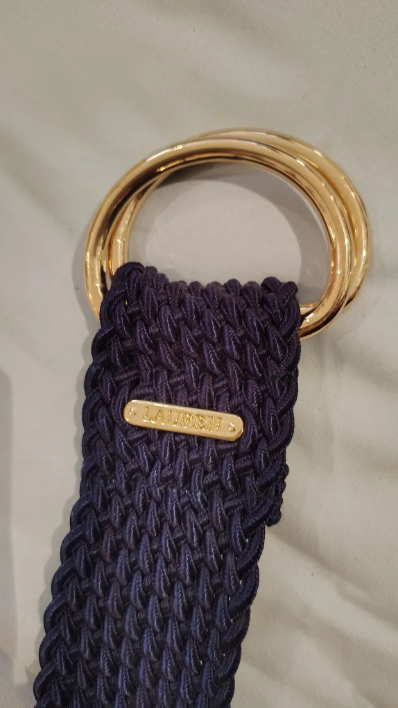 Lauren Ralph Lauren Navy Braided Belt XL thumbnail