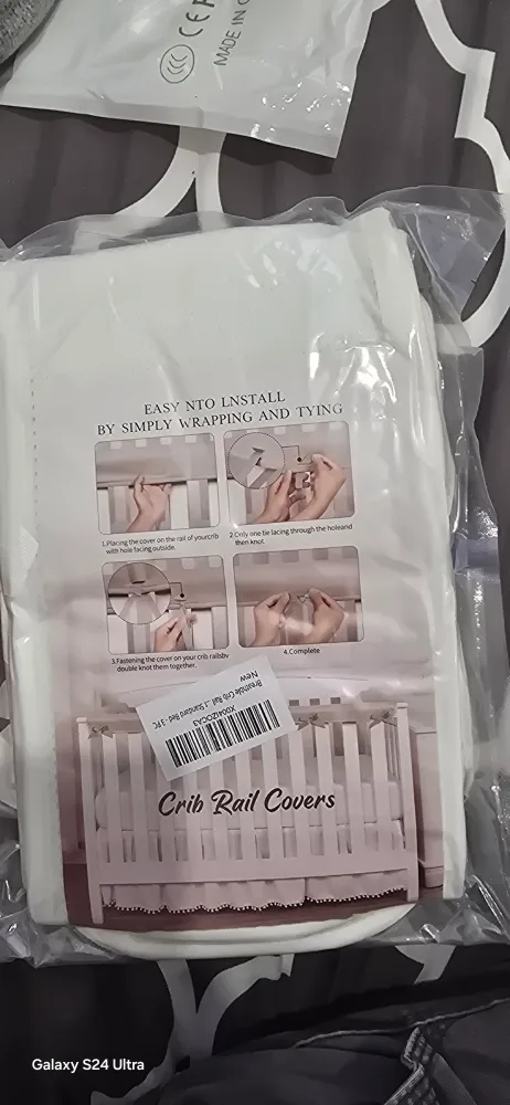 New Breathable Crib Rail Covers - 3 Piece Set thumbnail