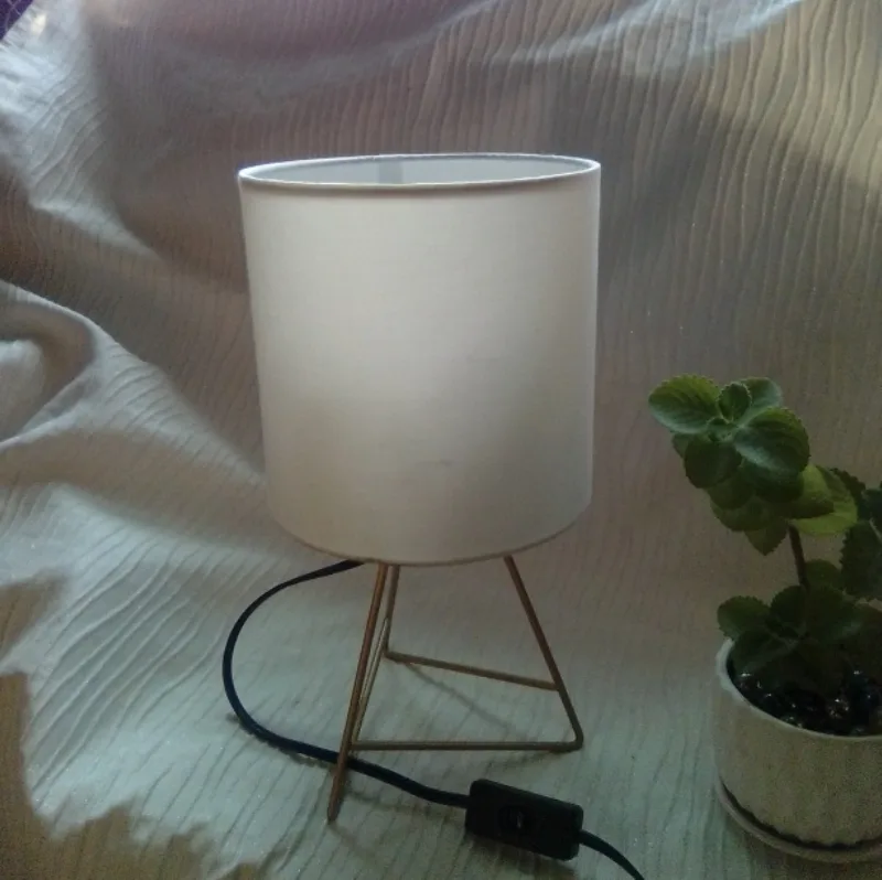 White Table Lamp with Gold Stand thumbnail