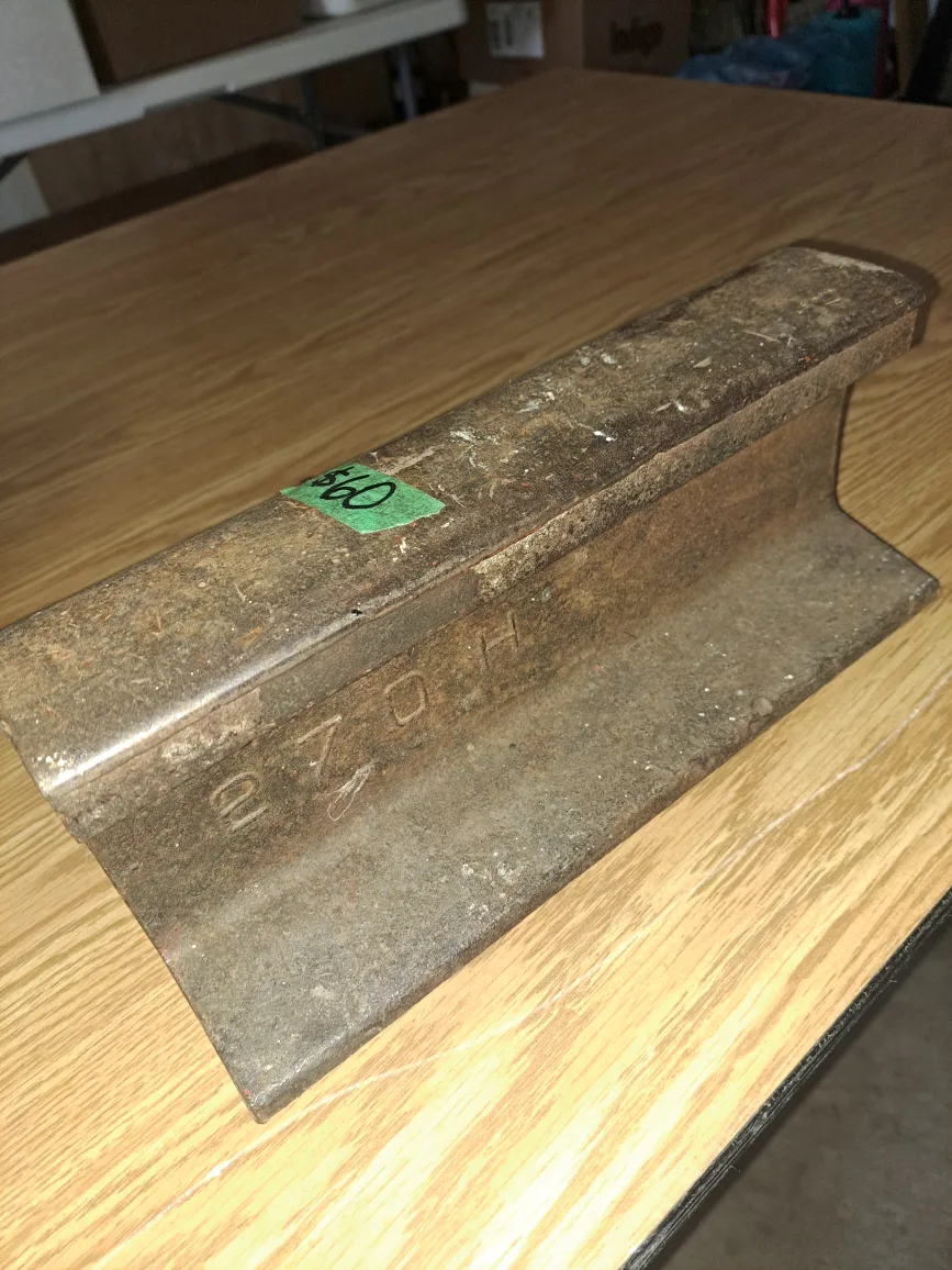 Vintage Railroad Rail Anvil thumbnail
