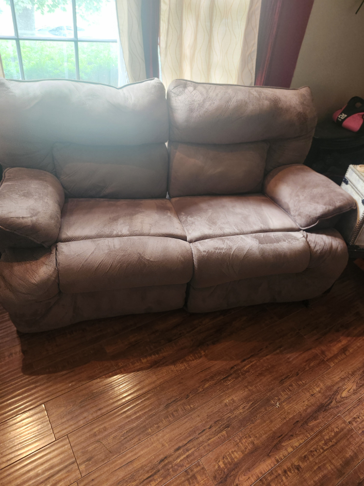 Brown Microfiber Reclining Couch/ Rocking Loveseat - photo 2