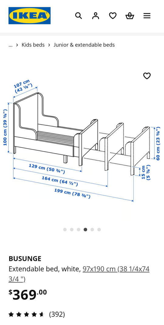 IKEA BUSUNGE Extendable Bed - White - photo 4