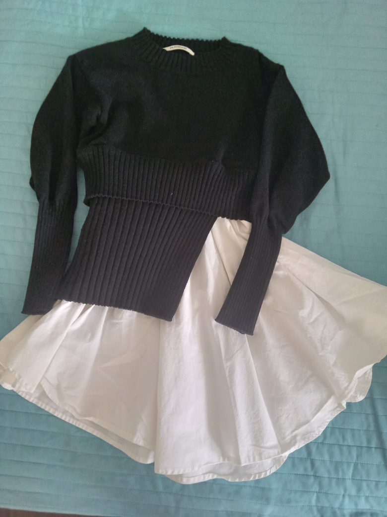 Platboon Black & White Knit Top