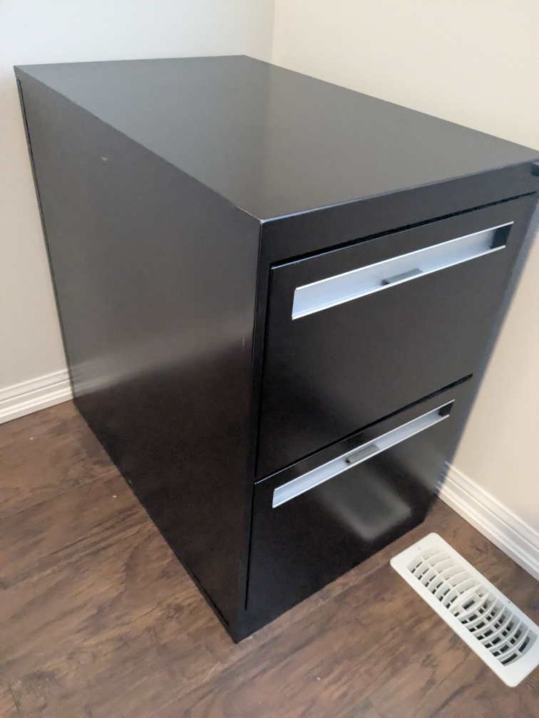 Black Two-Drawer Filing Cabinet