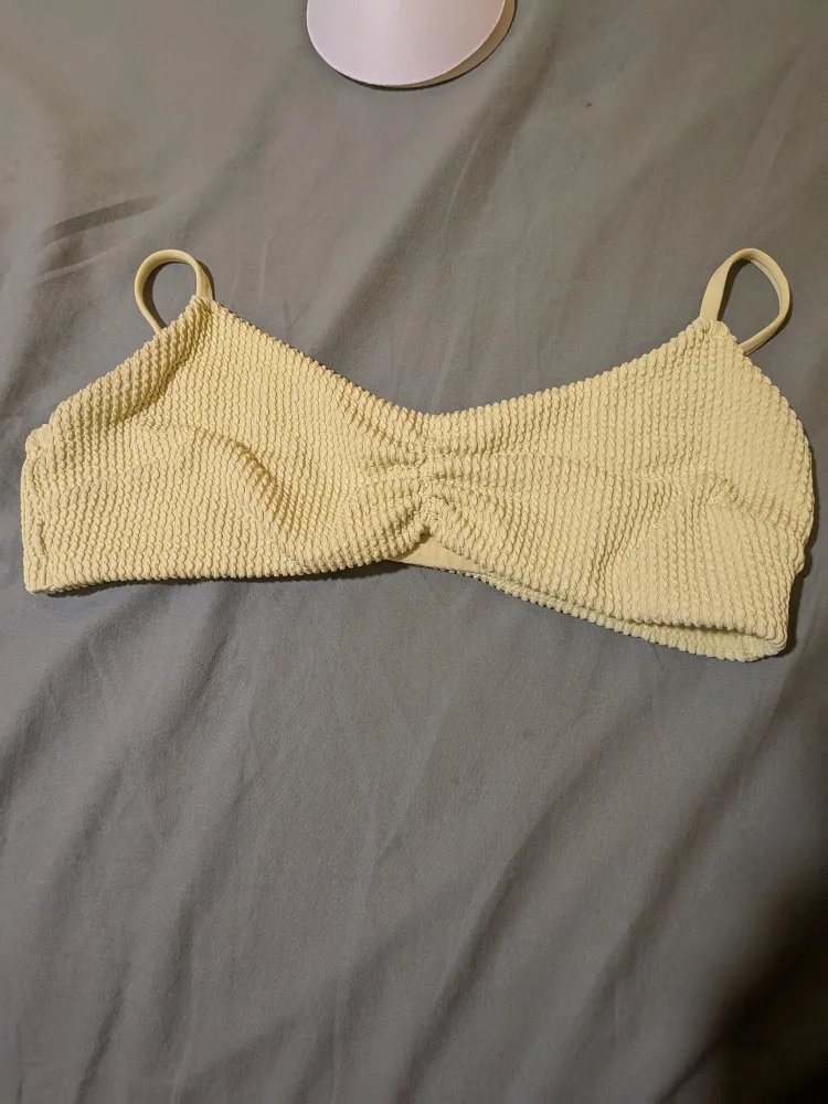 Yellow textured bikini top thumbnail