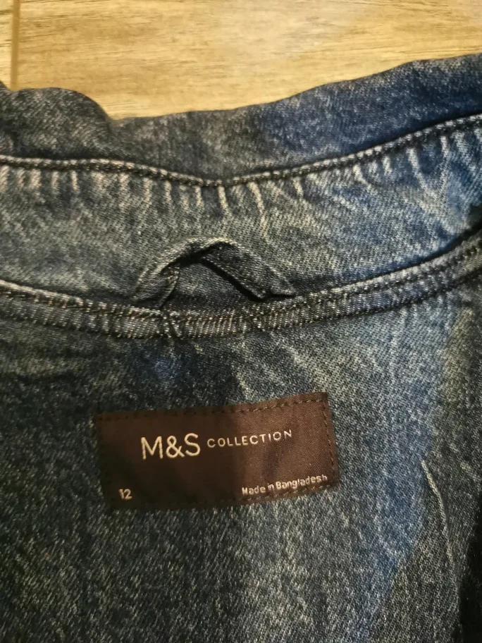 M&S Collection Denim Trench Coat - Size 12 image indicator(2)