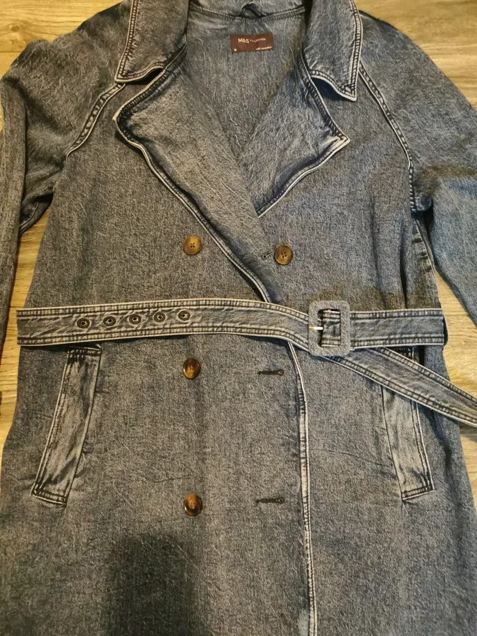 M&S Collection Denim Trench Coat - Size 12 image indicator(4)