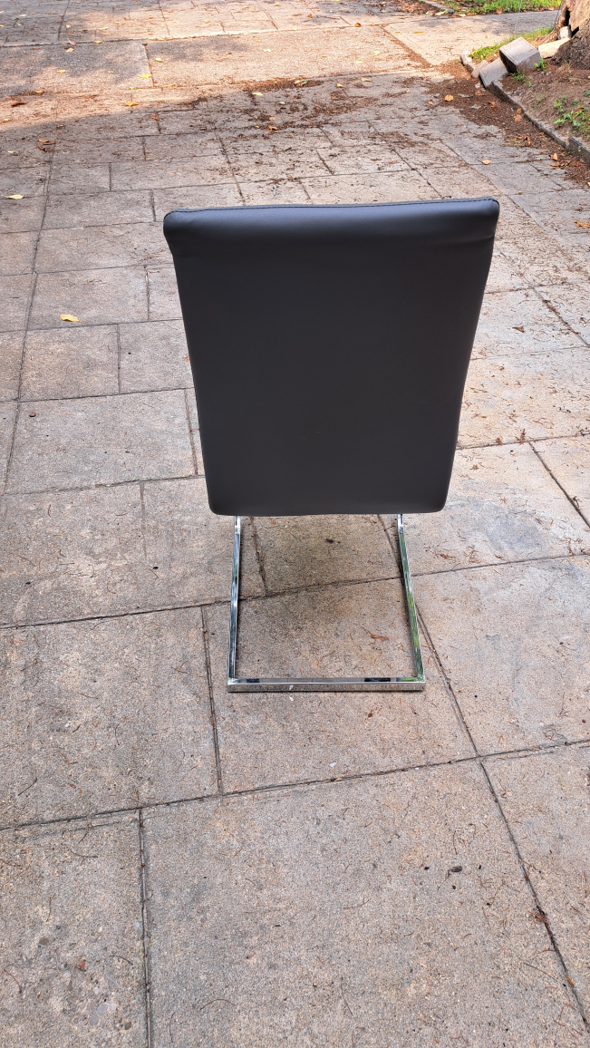 Grey Dining Chair with Chrome Legs - photo 3