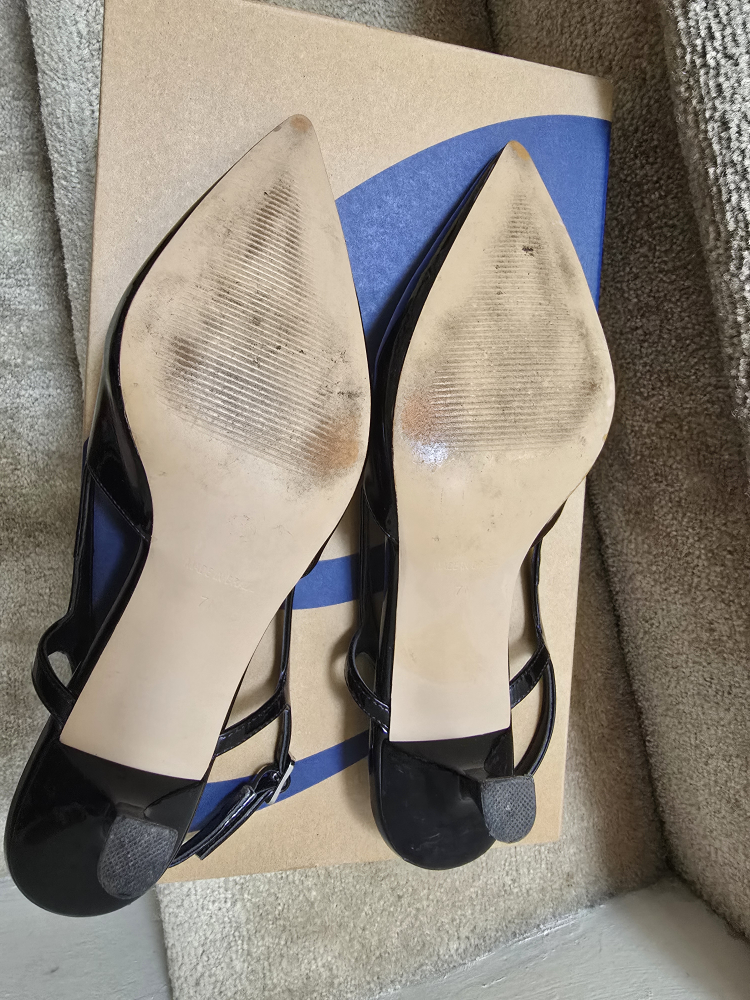 Steve Madden Black Patent Slingback Heels - Size 7 - photo 3