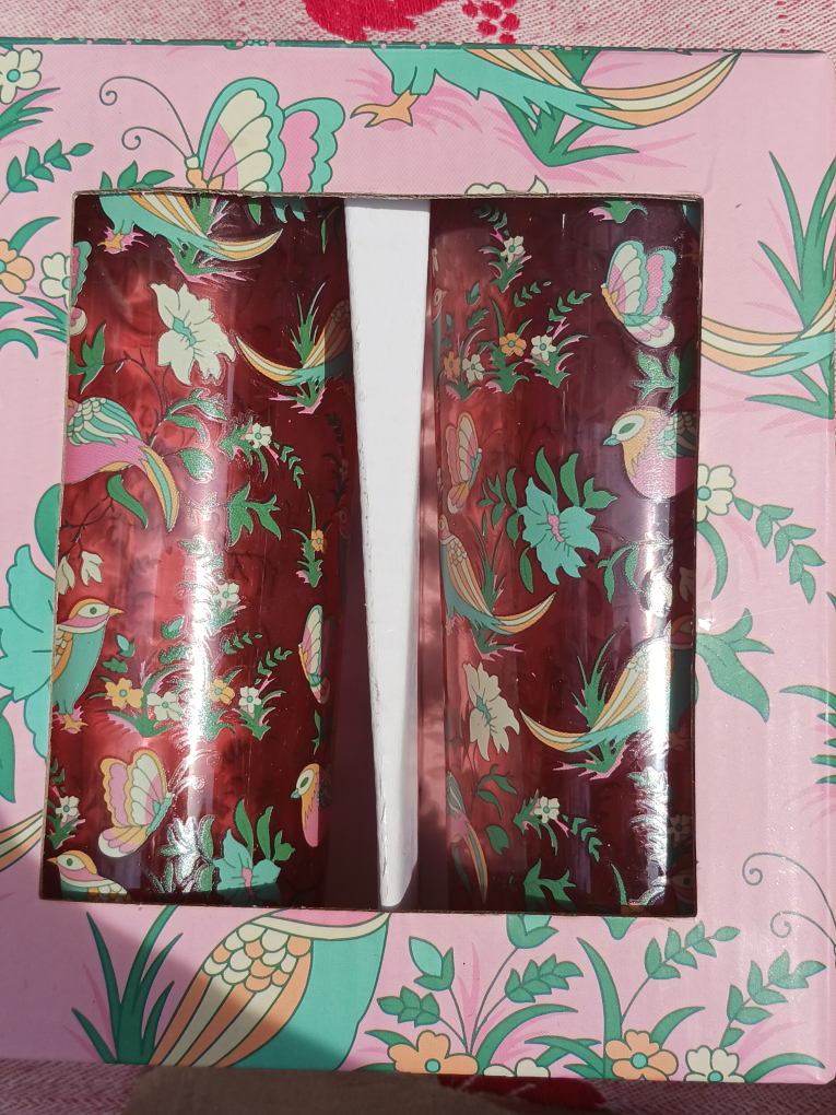 Set of 2 Floral Patterned Glasses