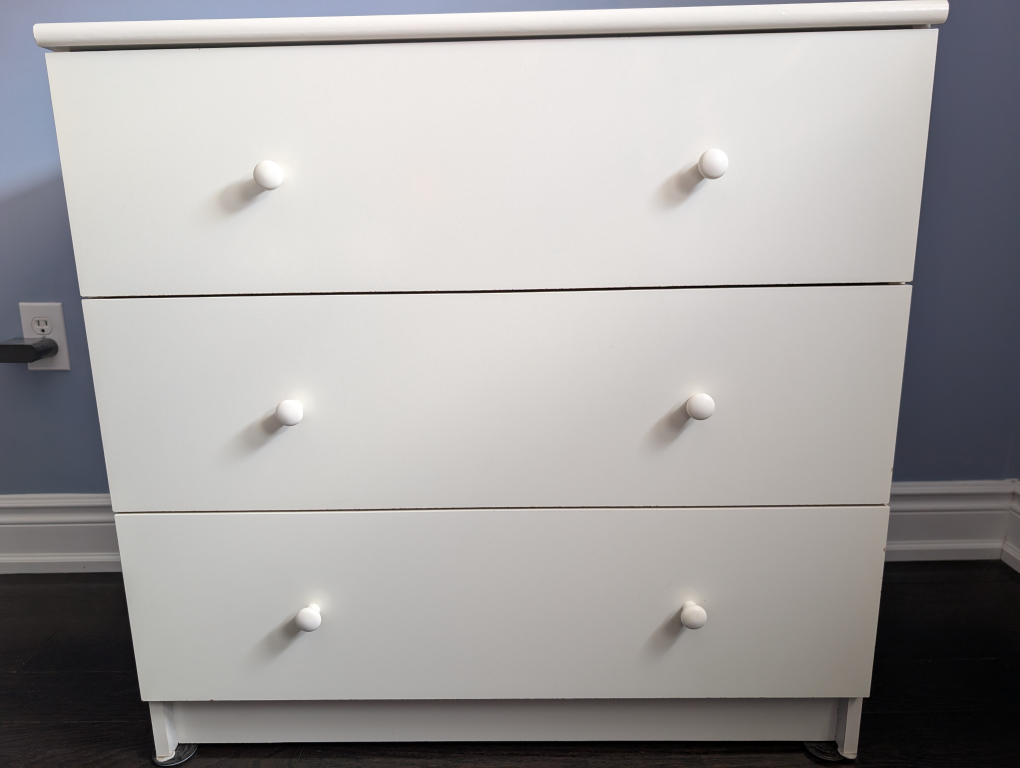 White 3-Drawer Dresser - Good Condition