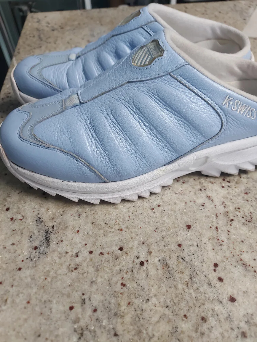 K-Swiss Women's Blue Leather Mules thumbnail