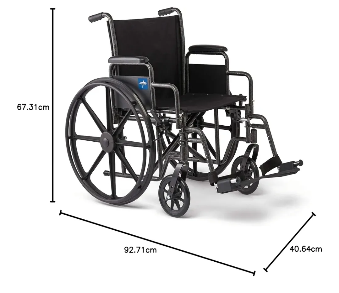 Medline Strong and Sturdy Wheelchair 16" Seat BRAND NEW image indicator(7)